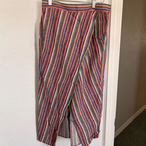 Madewell Multicolor Striped Asymmetrical Wrap Skirt